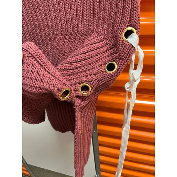 Derek Lam - 10 Crosby /Mock Neck Lace Up / S / Burgundy - Picture 3 of 6